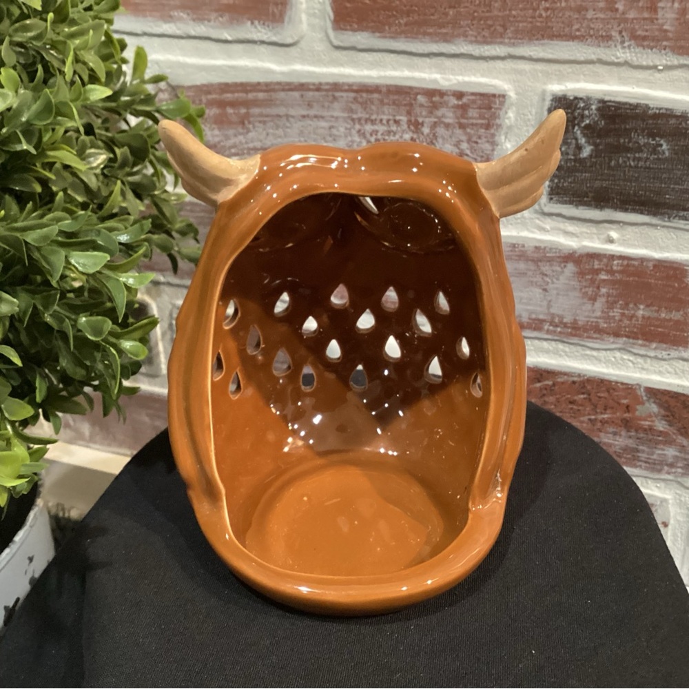 🟠 Ceramic Crafted Owl Candle Holder - Excellent Gently Used Condition - Picture 4 of 9